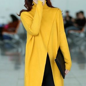 Yellow Turtleneck long sweater. New never worn.